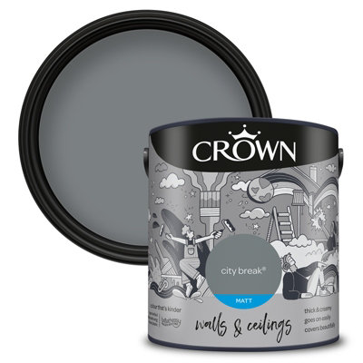 Crown Walls & Ceilings Matt Emulsion Paint City Break - 2.5L