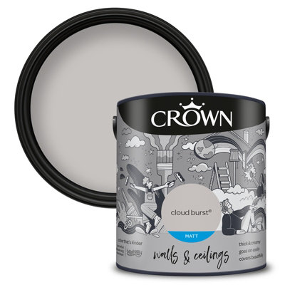 Crown Walls & Ceilings Matt Emulsion Paint Cloud Burst - 2.5L