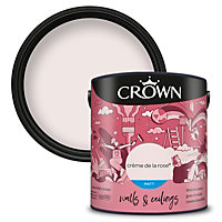 Crown Walls & Ceilings Matt Emulsion Paint Creme De La Rose - 2.5L