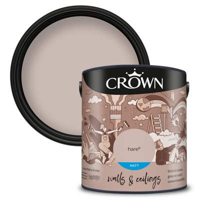 Crown Walls & Ceilings Matt Emulsion Paint Hare - 2.5L