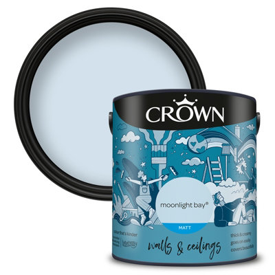 Crown Walls Ceilings Matt Emulsion Paint Moonlight Bay 2.5L