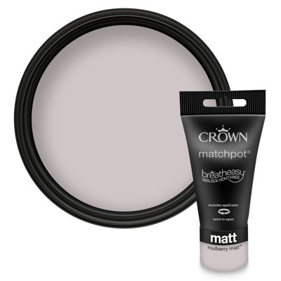 Crown Walls & Ceilings Matt Emulsion Paint Mulberry Mist - 40ml