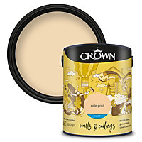 Crown Walls & Ceilings Matt Emulsion Paint Pale Gold - 5L