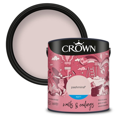 Crown Walls Ceilings Matt Emulsion Paint Pashmina 2.5L DIY