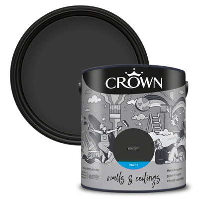 Crown Walls & Ceilings Matt Emulsion Paint Rebel - 2.5L