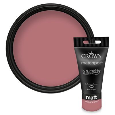 Crown Walls & Ceilings Matt Emulsion Paint Rhubarb Rose - 40ml