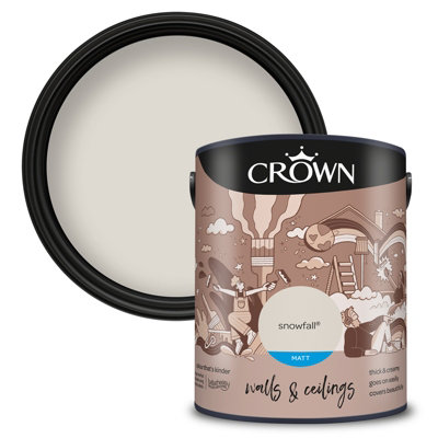 Crown Walls & Ceilings Matt Emulsion Paint Snowfall - 5L