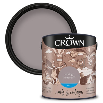 Crown Walls & Ceilings Matt Emulsion Paint Spring Heather - 2.5L