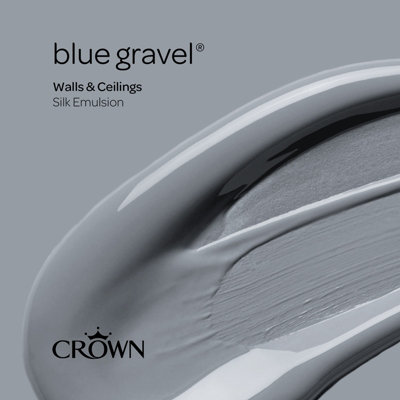 Crown Walls & Ceilings Silk Emulsion Paint Blue Gravel - 2.5L