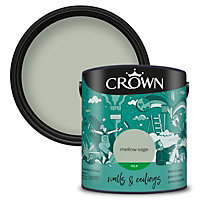 Crown Walls & Ceilings Silk Emulsion Paint Mellow Sage - 2.5L
