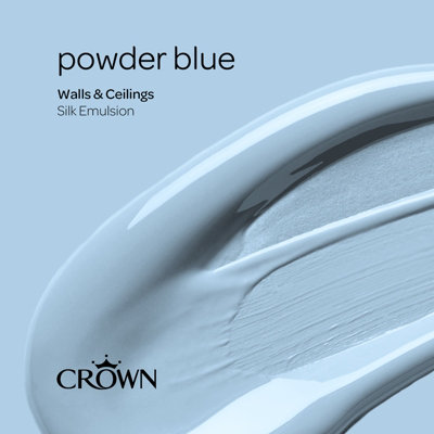 Crown Walls & Ceilings Silk Emulsion Paint Powder Blue - 2.5L