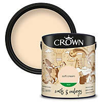 Crown Walls & Ceilings Silk Emulsion Paint Soft Cream - 2.5L