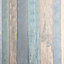 Crown Wood Panel / Board Blue Wallpaper M1062