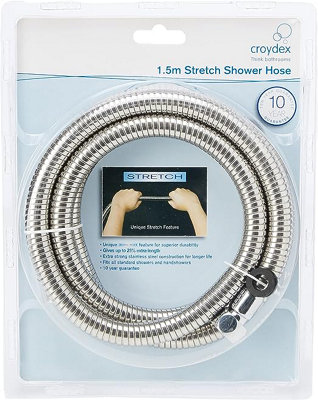 Croydex 1.5m Stretch Reinforced Stretch Shower Hose