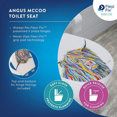 Croydex Angus McCoo Flexi-Fix™ Toilet Seat by Steven Brown Art - 3