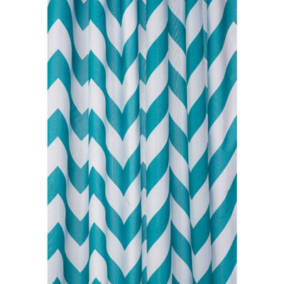 Aqua chevron shop shower curtain