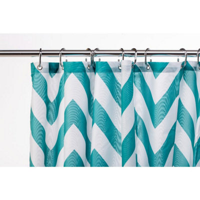 Croydex Aqua Chevron Textile Shower Curtain