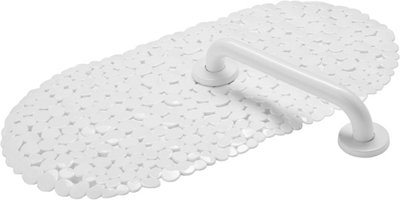 Croydex Bath Safety Kit White (Grab Bar and Bath Mat set)