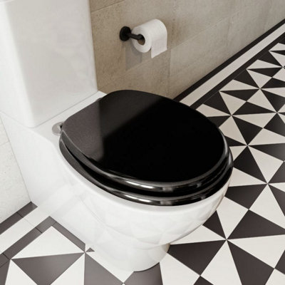 Croydex Black Quartz  Flexi-Fix™ Toilet Seat