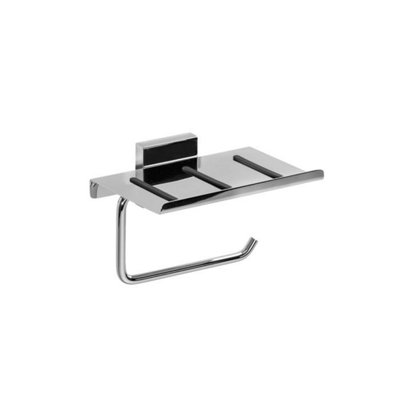 Croydex Chester Flexi-Fix - Toilet Roll Holder with Anti-Slip Shelf