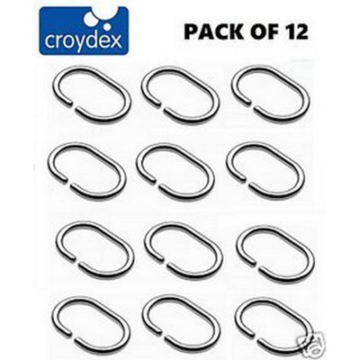 Croydex Chrome Shower Curtain Ring (Set of 12) Silver (One Size) Price Comparisons | Compare The Build