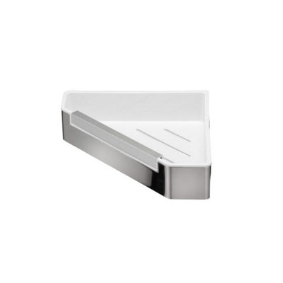 Croydex Corner Shower Shelf with Wiper Blade