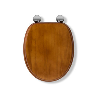 Croydex Davos Antique Effect Pine Flexi-Fix Toilet Seat