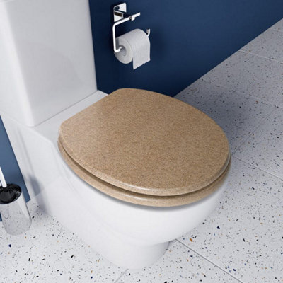 Croydex Varese Soft-Close with Quick-Release Toilet Seat Moulded Wood Natural Finish