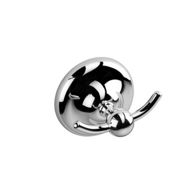 Croydex Grosvenor Flexi-Fix Chrome Double Robe Hook
