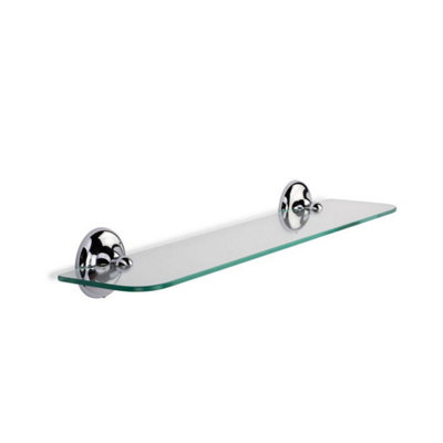 Croydex Grosvenor Flexi-Fix™ Chrome Glass Shelf