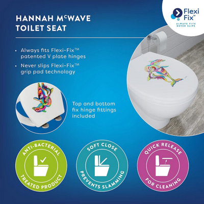 Croydex Hannah McWave Flexi-Fix™ Toilet Seat-Steven Brown - 3