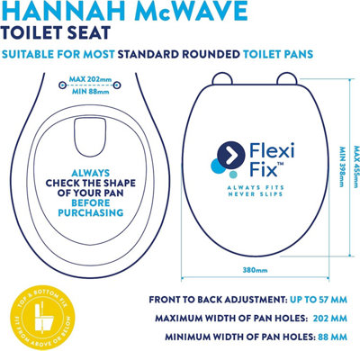Croydex Hannah McWave Flexi-Fix™ Toilet Seat-Steven Brown - 4