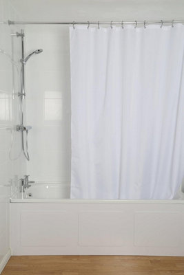 Croydex Hygiene 'N' Clean Plain Textile Shower Curtain - White - 3