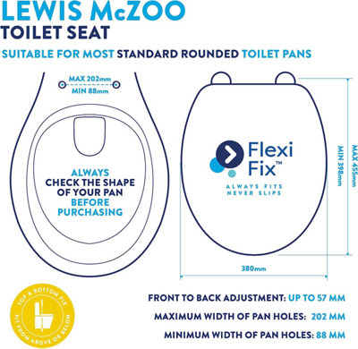Croydex Lewis McZoo Flexi-Fix™ Toilet Seat-Steven Brown - 4