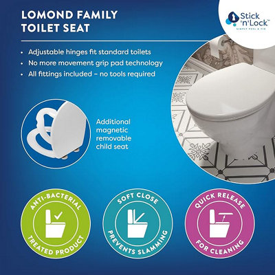 Croydex Lomond Stick 'n' Lock Family Toilet Seat