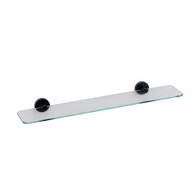 Croydex Metra Glass Shelf Black