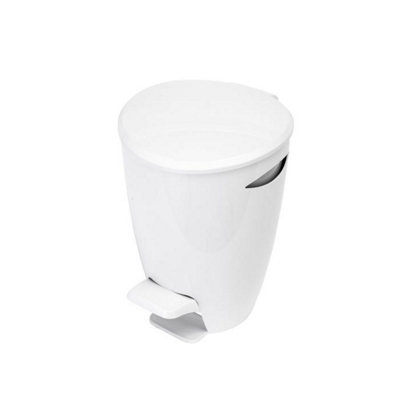 Croydex Plastic Bathroom Bin White & Grey | DIY at B&Q