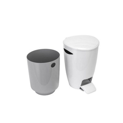 Croydex Plastic Bathroom Bin White & Grey