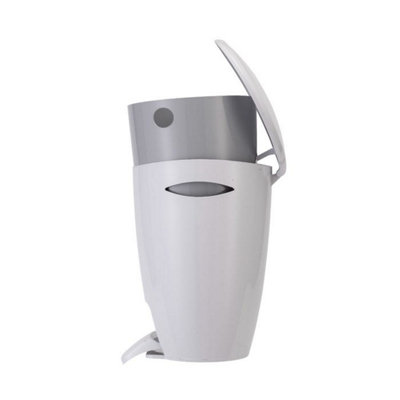 Croydex Plastic Bathroom Bin White & Grey - 3