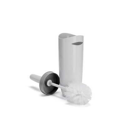Croydex Plastic Toilet Brush White & Grey - 3