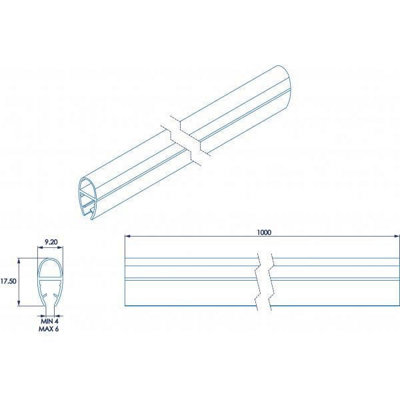 Croydex Rigid Seal Kit - Tube (for bath screens) - 3