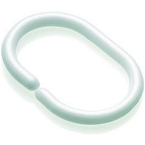 Croydex Shower Curtain C Rings (Pack Of 12) White (17.5 x 9.5 x 0.5cm)