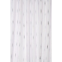 Croydex Silver Dotty Textile Shower Curtain