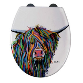 Croydex Toilet Seat with Cow Design Multicoloured (One Size)