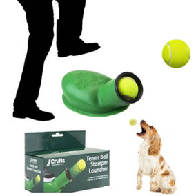 Crufts Stomper Pet Ball Launcher Pet Tennis all Game Fetch Jump Play