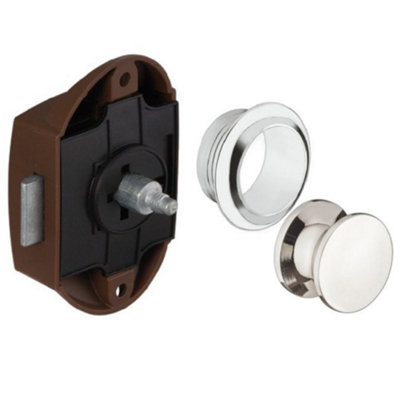 Crusader Hafele M327 Push Button Lock for Caravan Cupboards Doors