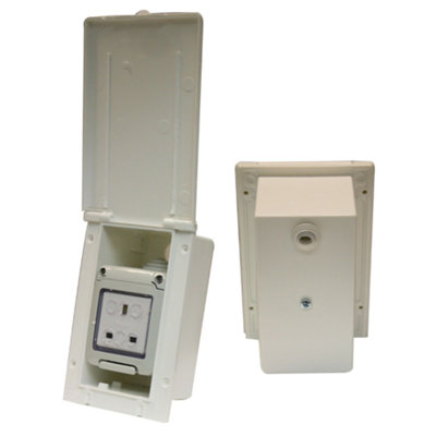 Crusader J215W 230V Electric Mains Flush Outlet Socket 13A White