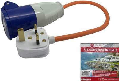 Crusader J220 13A to 16A Mains Hook-Up Adapter for Caravans