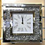 Crushed Diamond Silver Square Wall Clock
