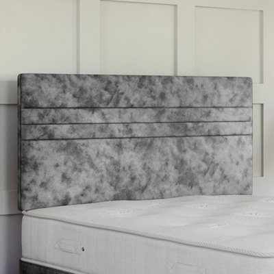 Crushed Velvet Pewter Platform Top Divan Bed Base Only 4FT Small Double ...